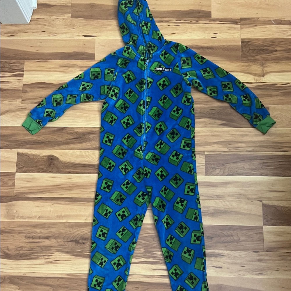 Creeper Kids Footie Pajama - Blue and Green